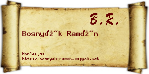 Bosnyák Ramón névjegykártya